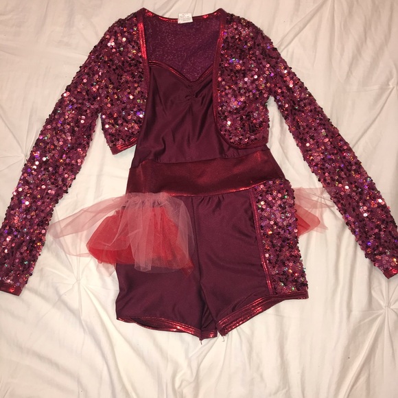 red sparkle dance costume - Picture 1 of 2